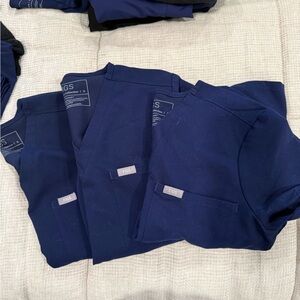 Figs Navy Blue Catarina Scrub Tops